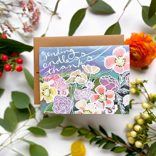 Sending Endless Thanks Florals — Thank You Card