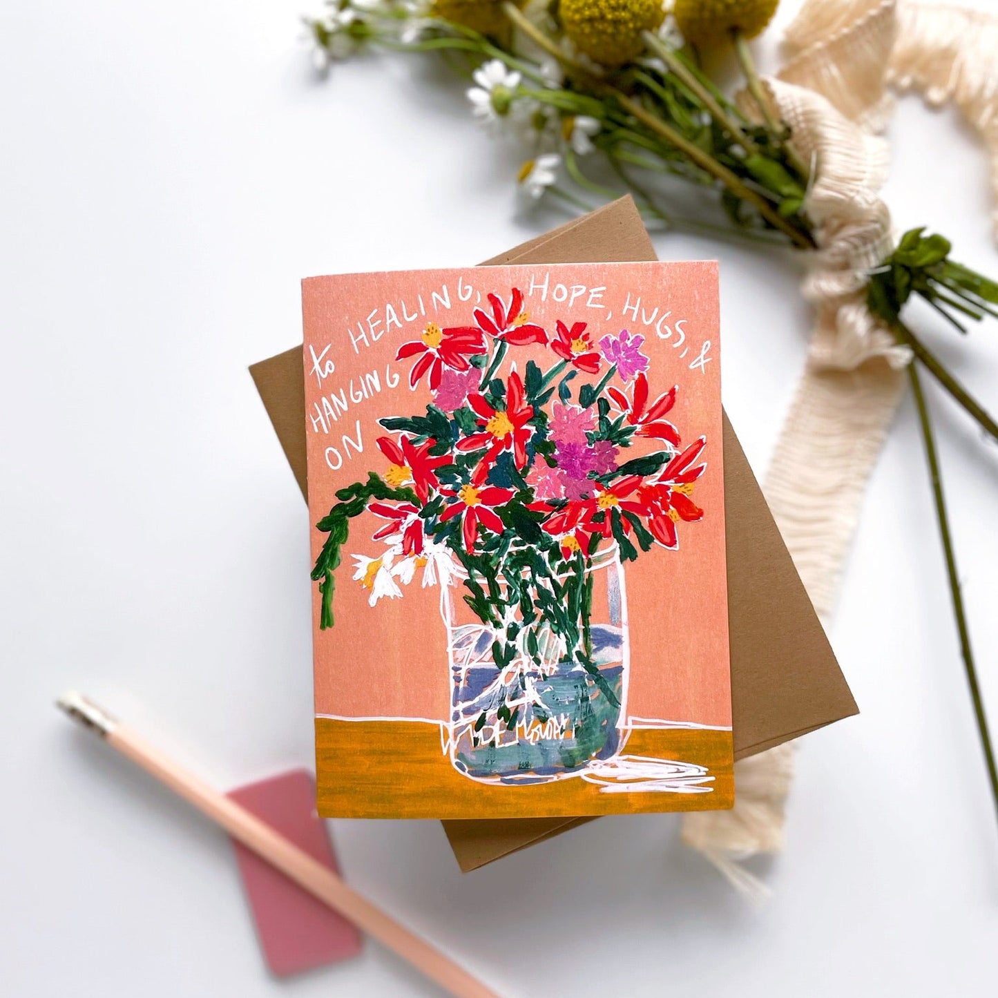 Healing, Hope, & Hugs Bouquet — Encouragement, Sympathy Card