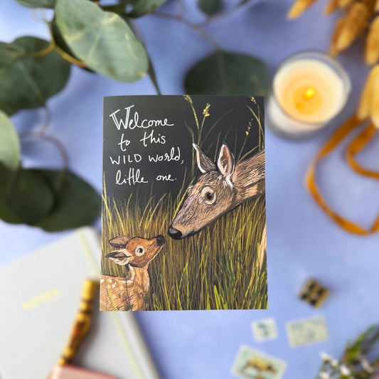 Welcome to this Wild World, Little One Card — Baby Card
