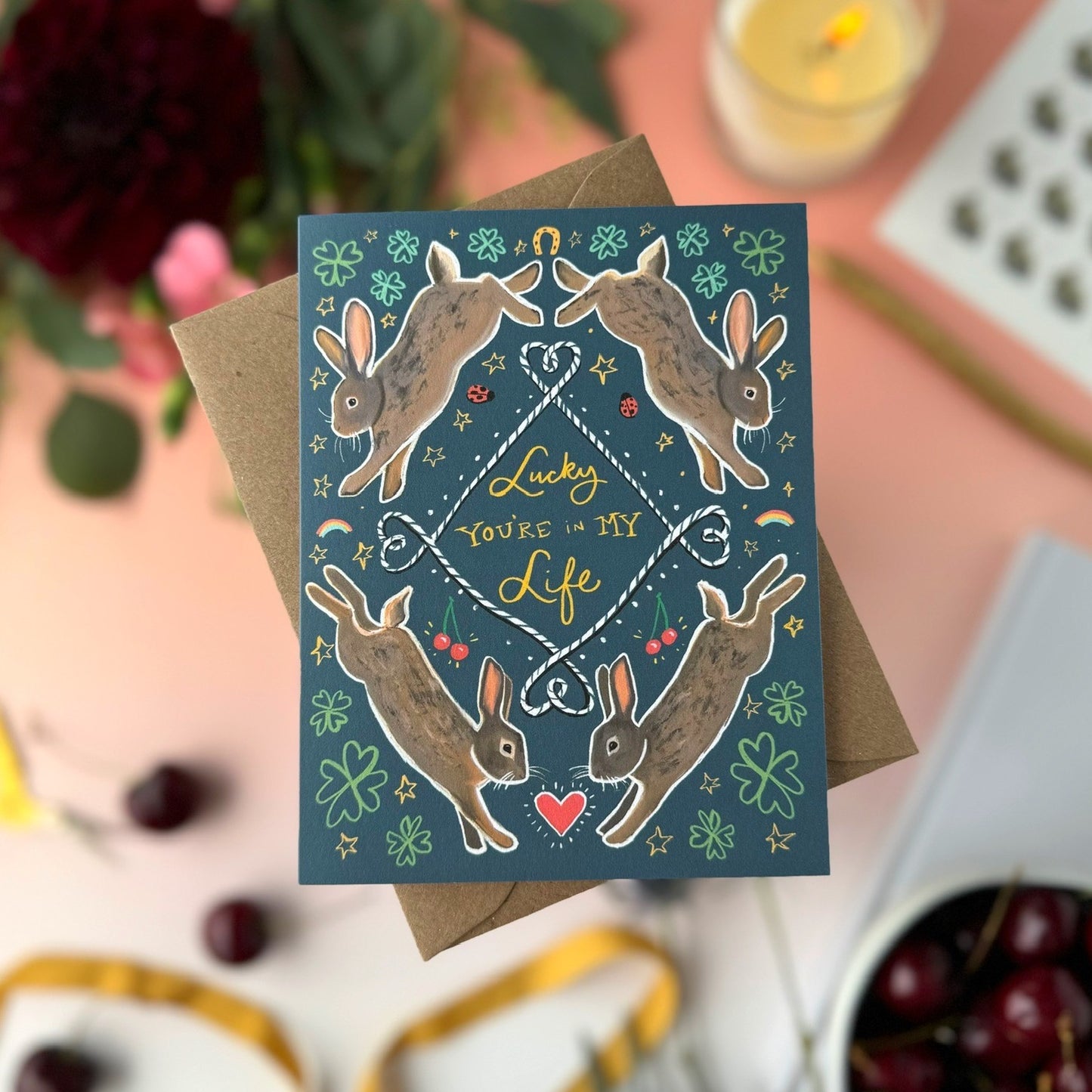 Lucky You're in My Life Rabbit Card