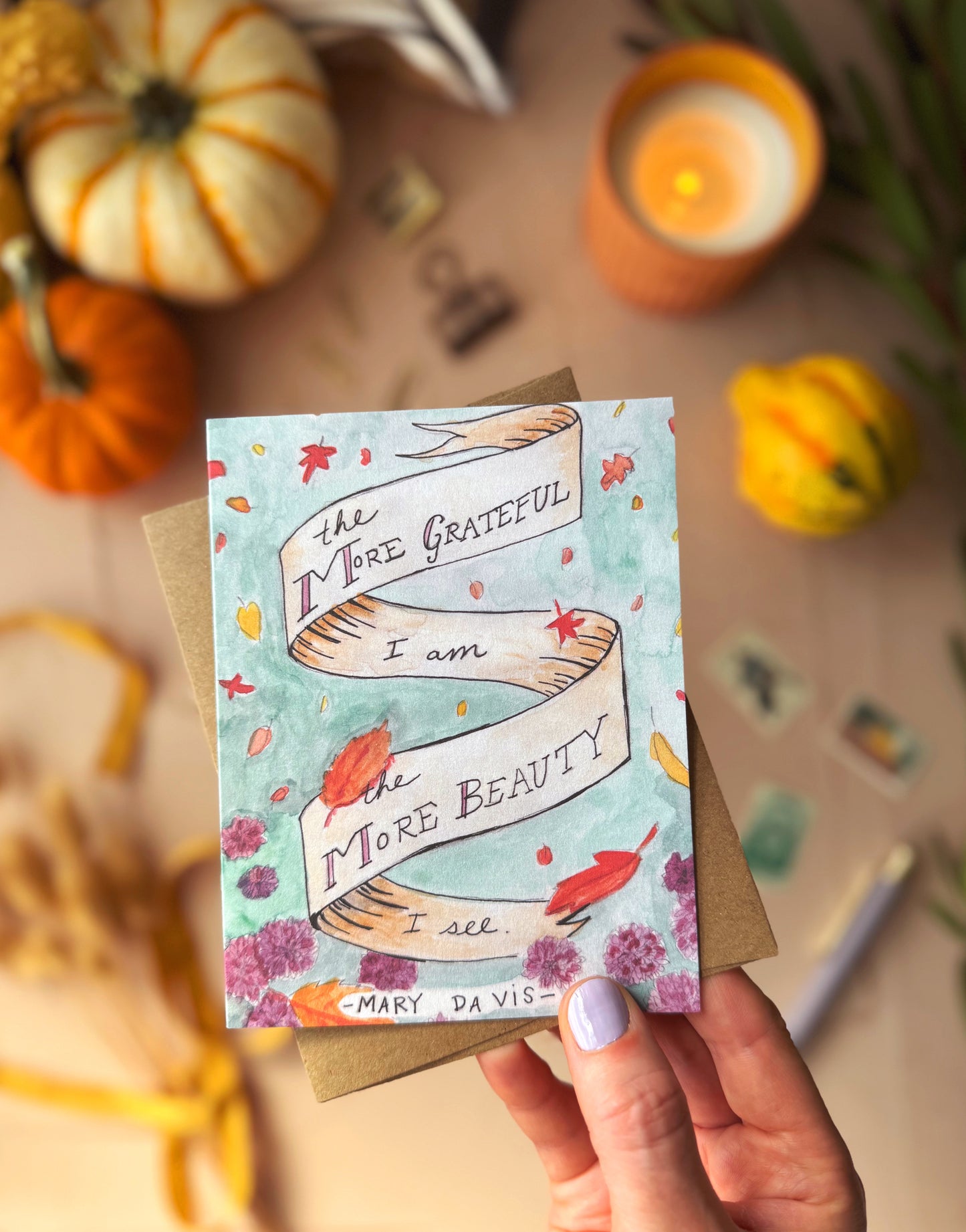 More Beauty — Mary Davis Quote, Thank You Card