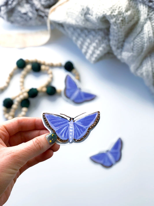 Blue Geometrid Moth Sticker