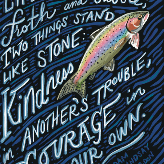 Kindness and Courage Quote — Fish Jumping