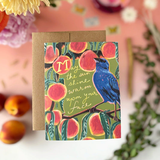 May the sun shine warm upon your face - Card by Tiny and Snail - on peach