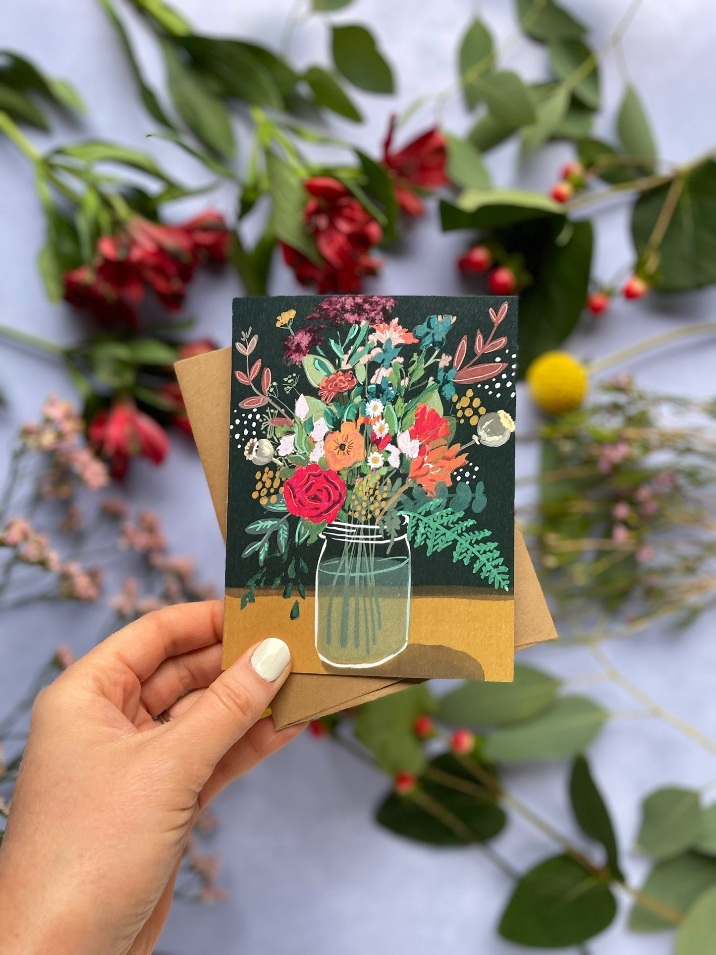 Mustard Farmhouse Bouquet — Thank You, Birthday, Everyday Card