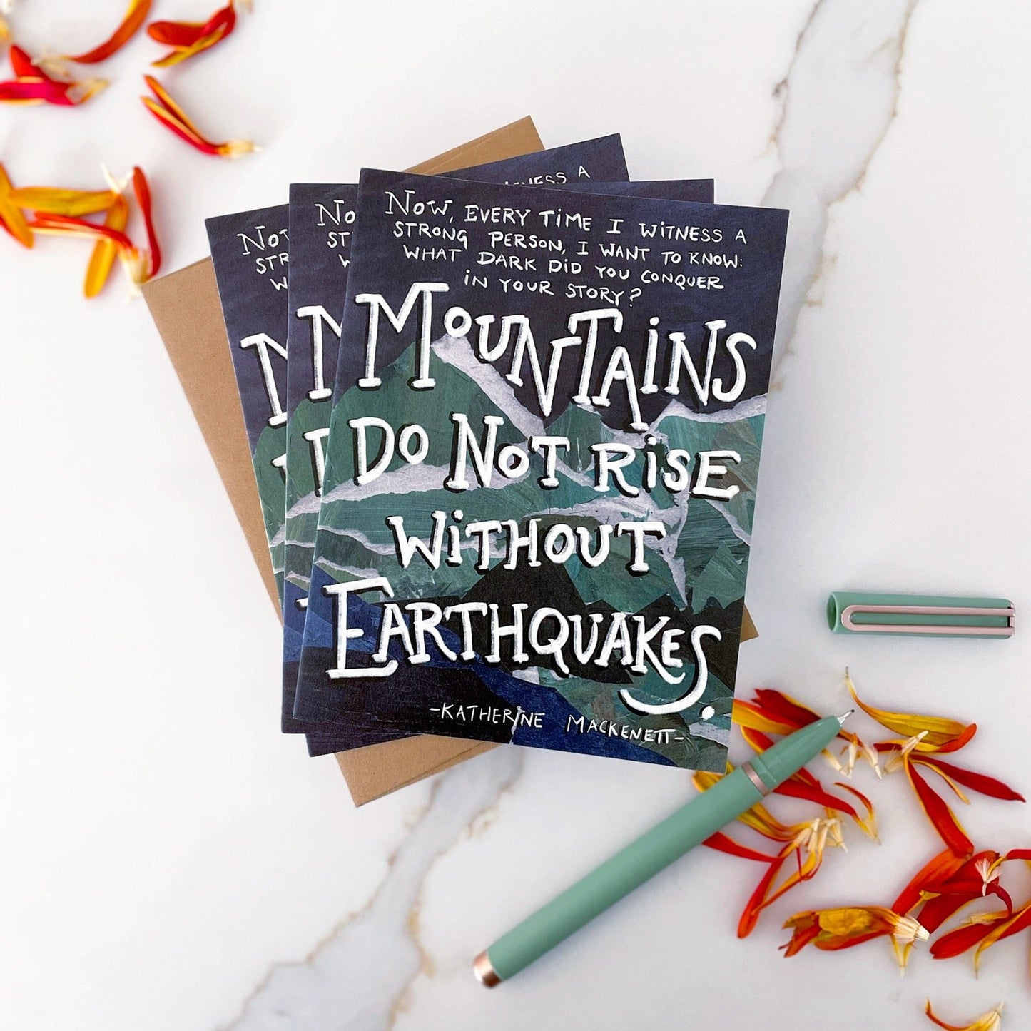 Mountains and Earthquakes — Encouragement, Get Well Card
