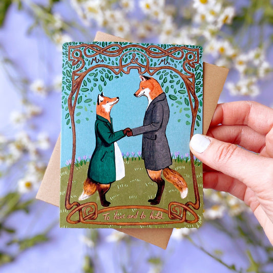 Fox Wedding — Valentine's Day, Wedding, Anniversary, Love Card