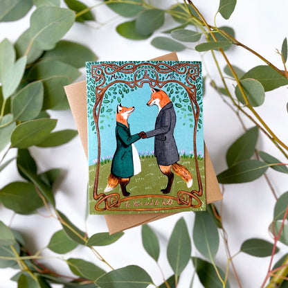 Fox Wedding — Valentine's Day, Wedding, Anniversary, Love Card