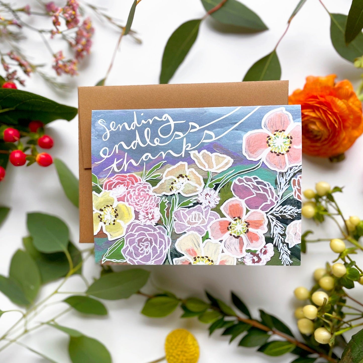 Sending Endless Thanks Florals — Thank You Card