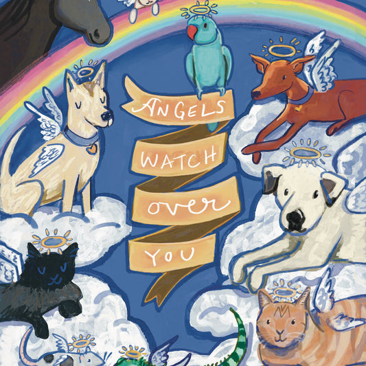 Angels Watch Over You — Pet Sympathy Card