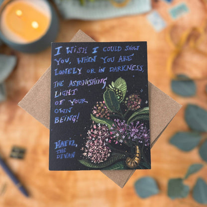 Astonishing Light of Your Own Being Hafiz Quote — Encouragement Card