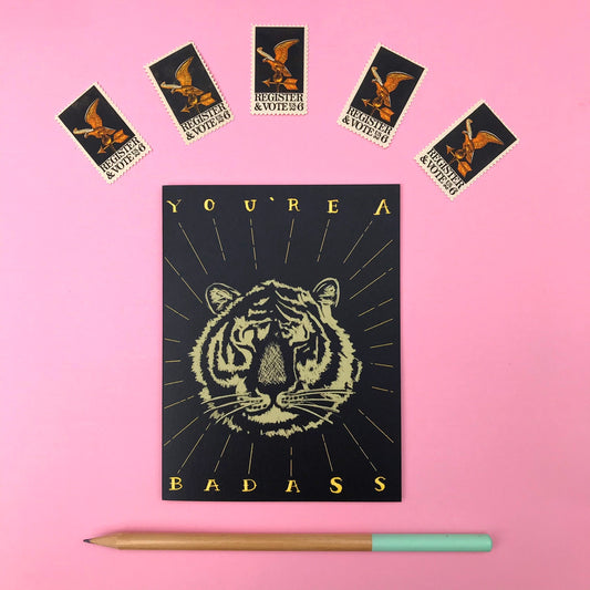 Badass Tiger Card — Encouragement Card