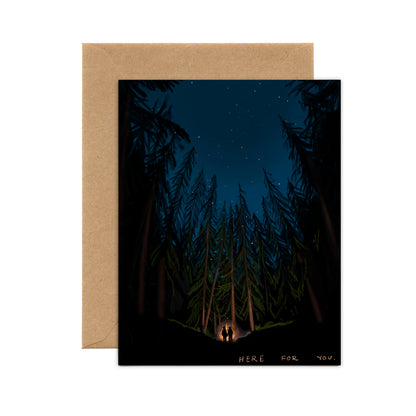 Here for you (Bonfire in the Forest Card)