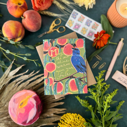 May the sun shine warm upon your face - Card by Tiny and Snail - on teal