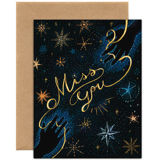 Miss You Celestial Hands Card — Everyday Card