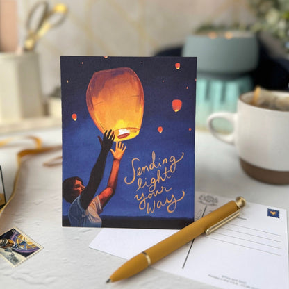 Set of 10 Sending Light Your Way (Floating Lantern Postcard) — Everyday Postcard