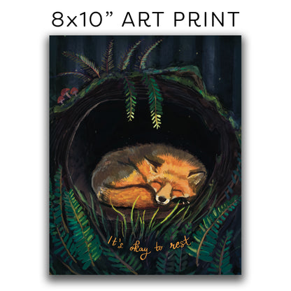 ART PRINT 8x10” — It's Okay to Rest Fox
