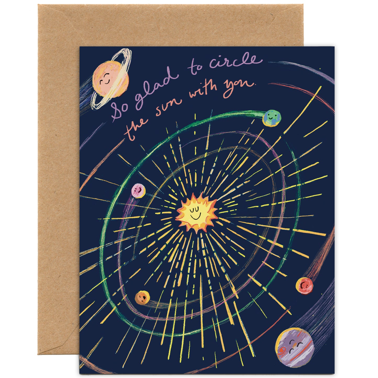 So Glad to Circle the Sun With You— Birthday Card, Thank You Card, Everyday Card