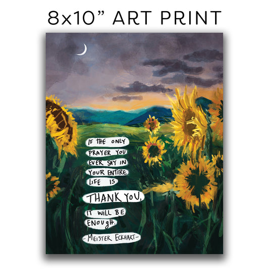 ART PRINT 8x10” — Sunflower Thank You