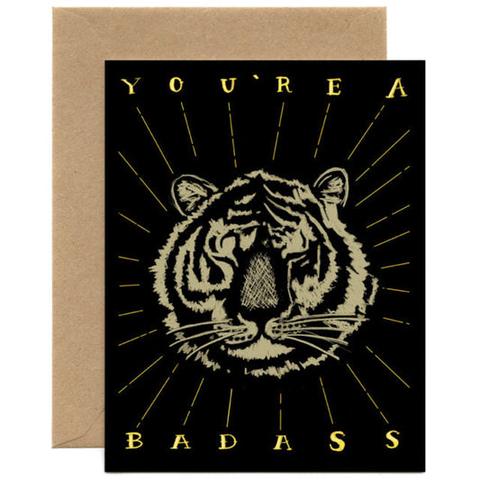 Badass Tiger Card (Single Card) - Tiny and Snail