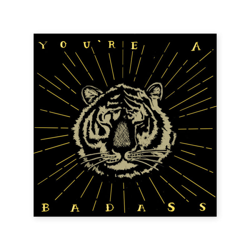 Badass Tiger Vinyl Sticker - Tiny and Snail