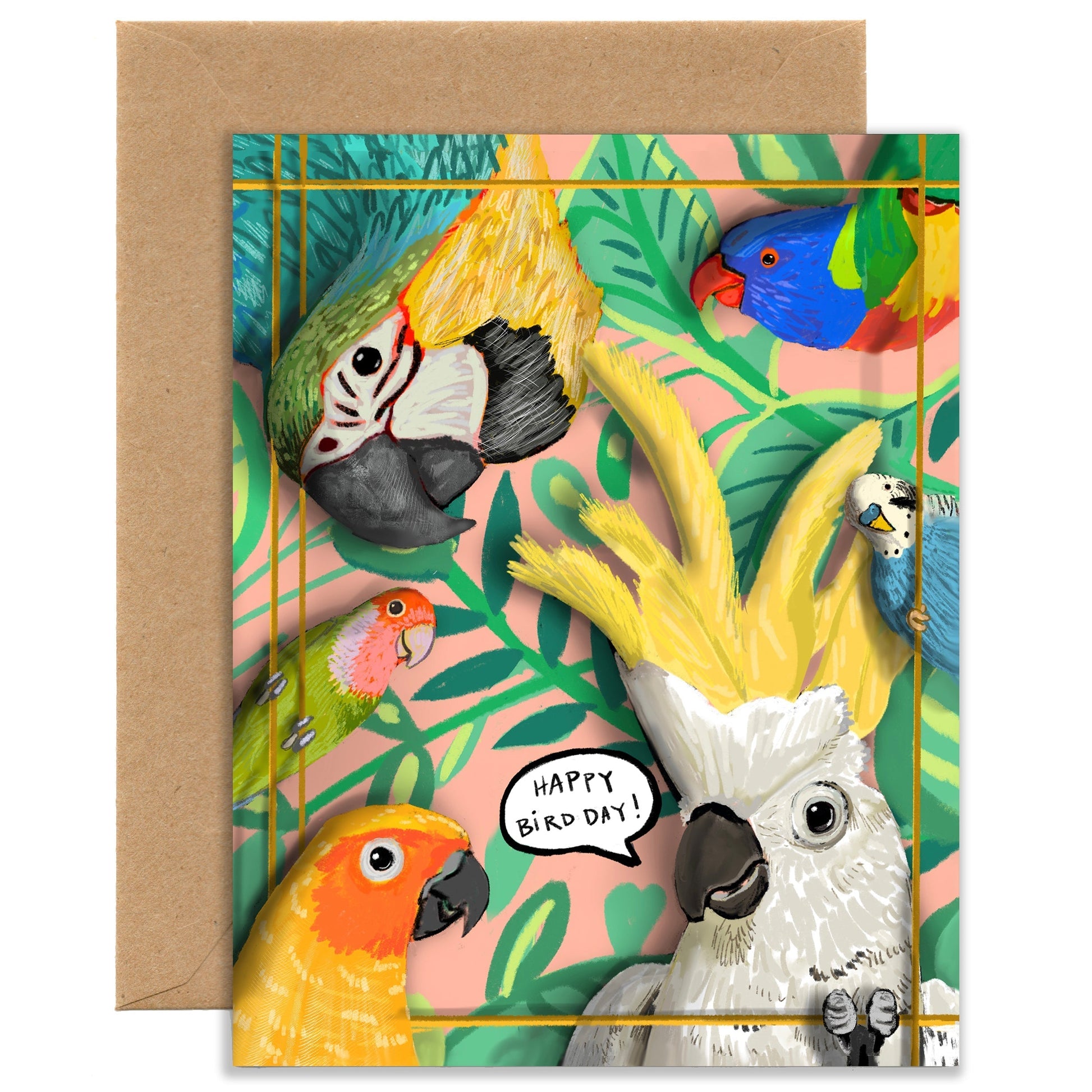"Happy Bird Day!" Birthday Card  (Single Card) - Tiny and Snail