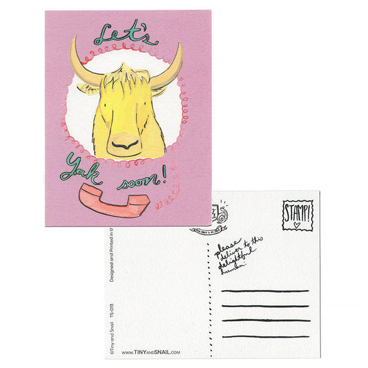 Let's Yak Postcard (Single Card) postcard Tiny and Snail