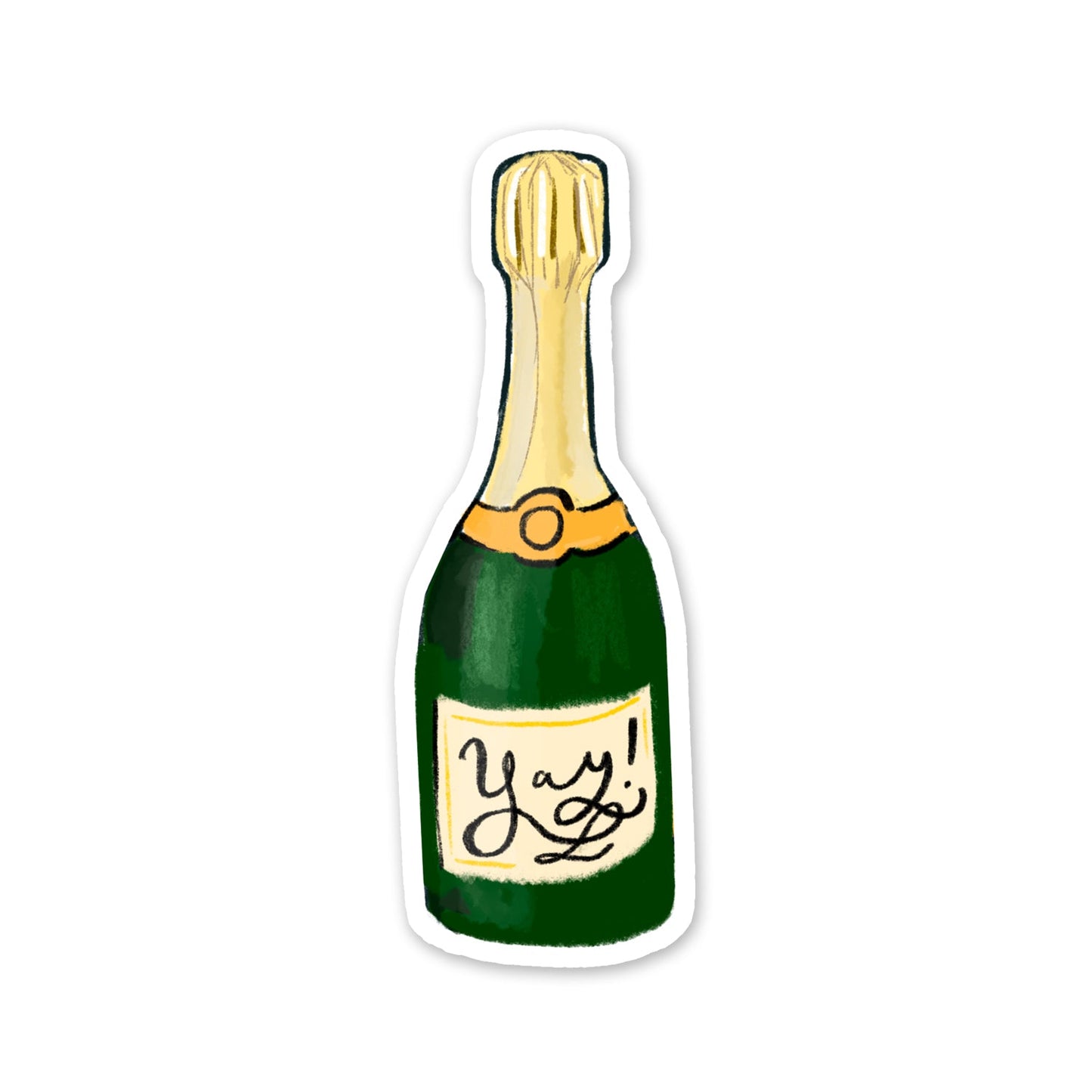 Yay Champange Bottle Sticker Tiny and Snail